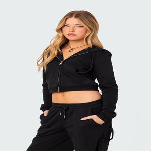 Edikted Annalise Zip Front Hoodie