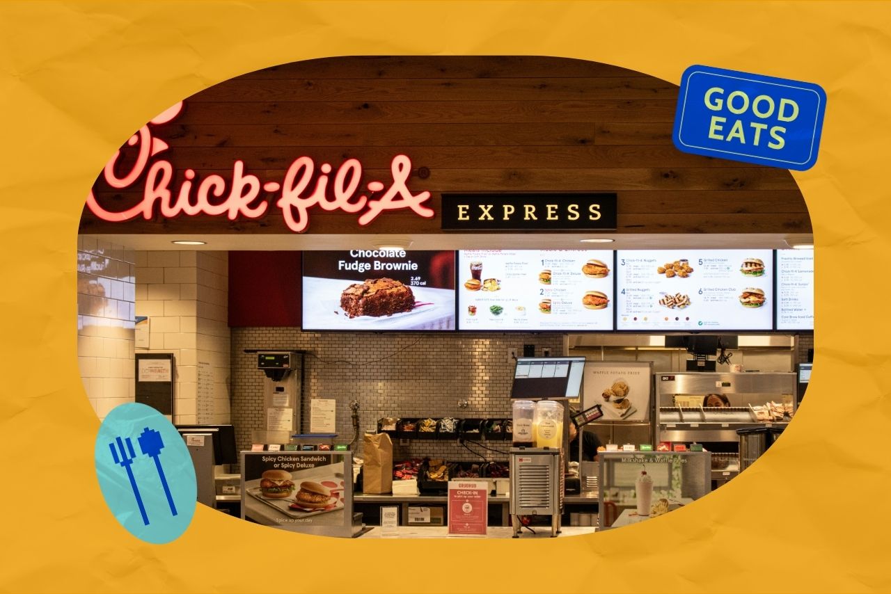 Photo of the inside of a Chick-fil-A.