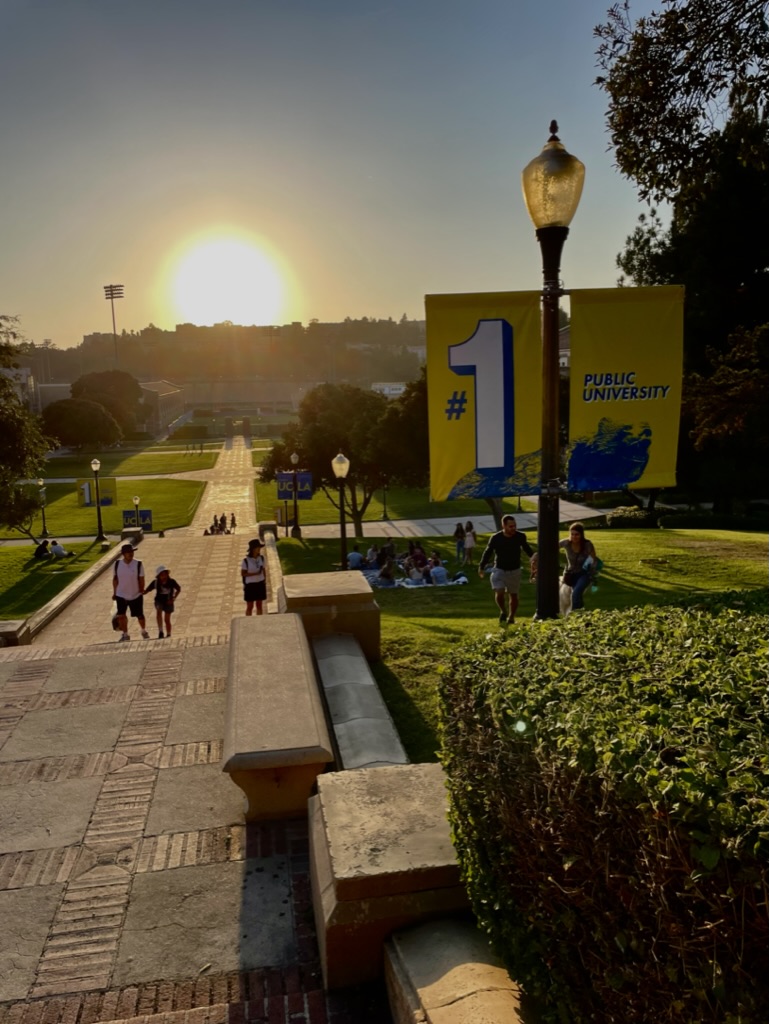 Walking back from class at sunset