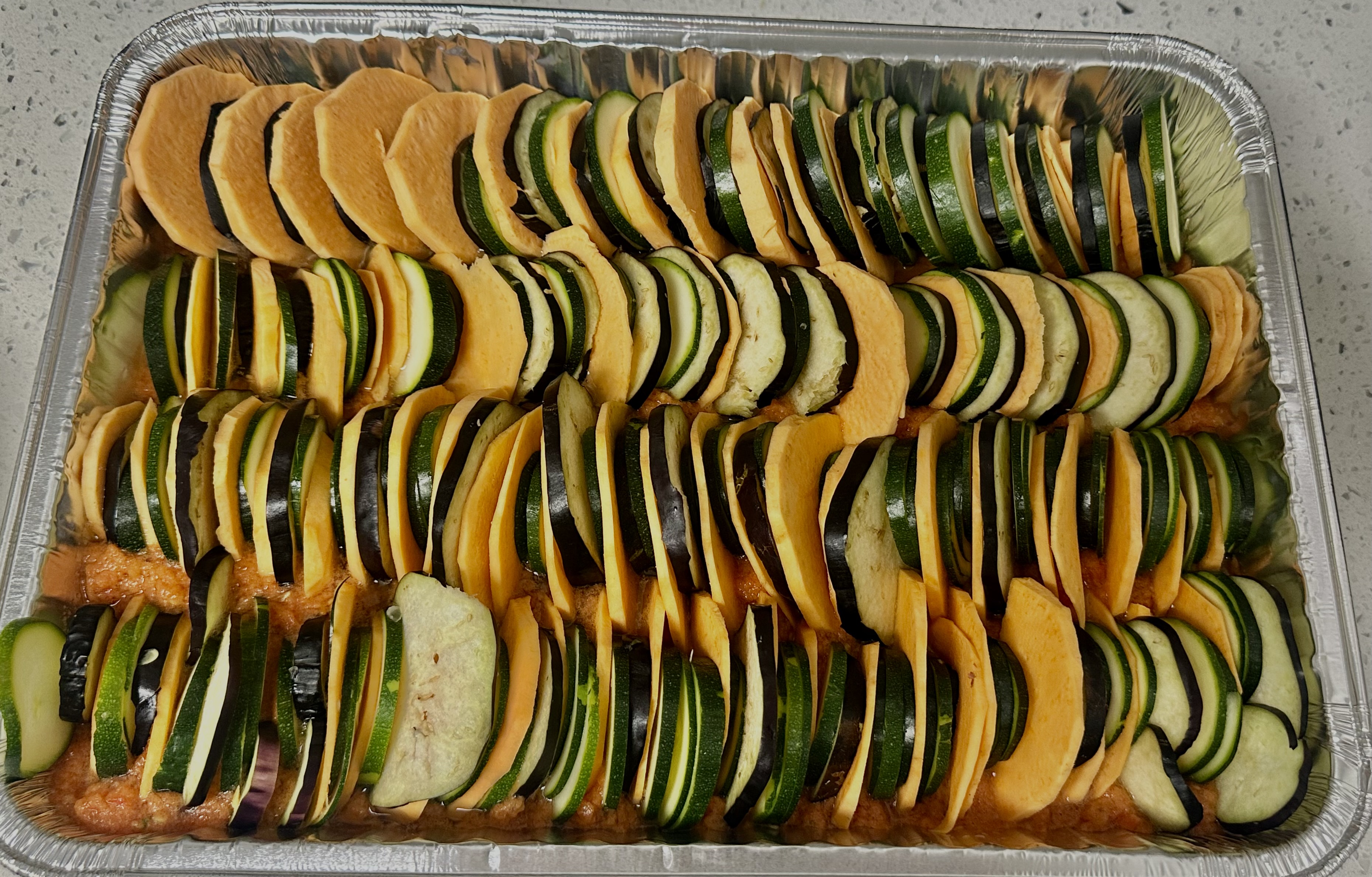 Arranged vegetables