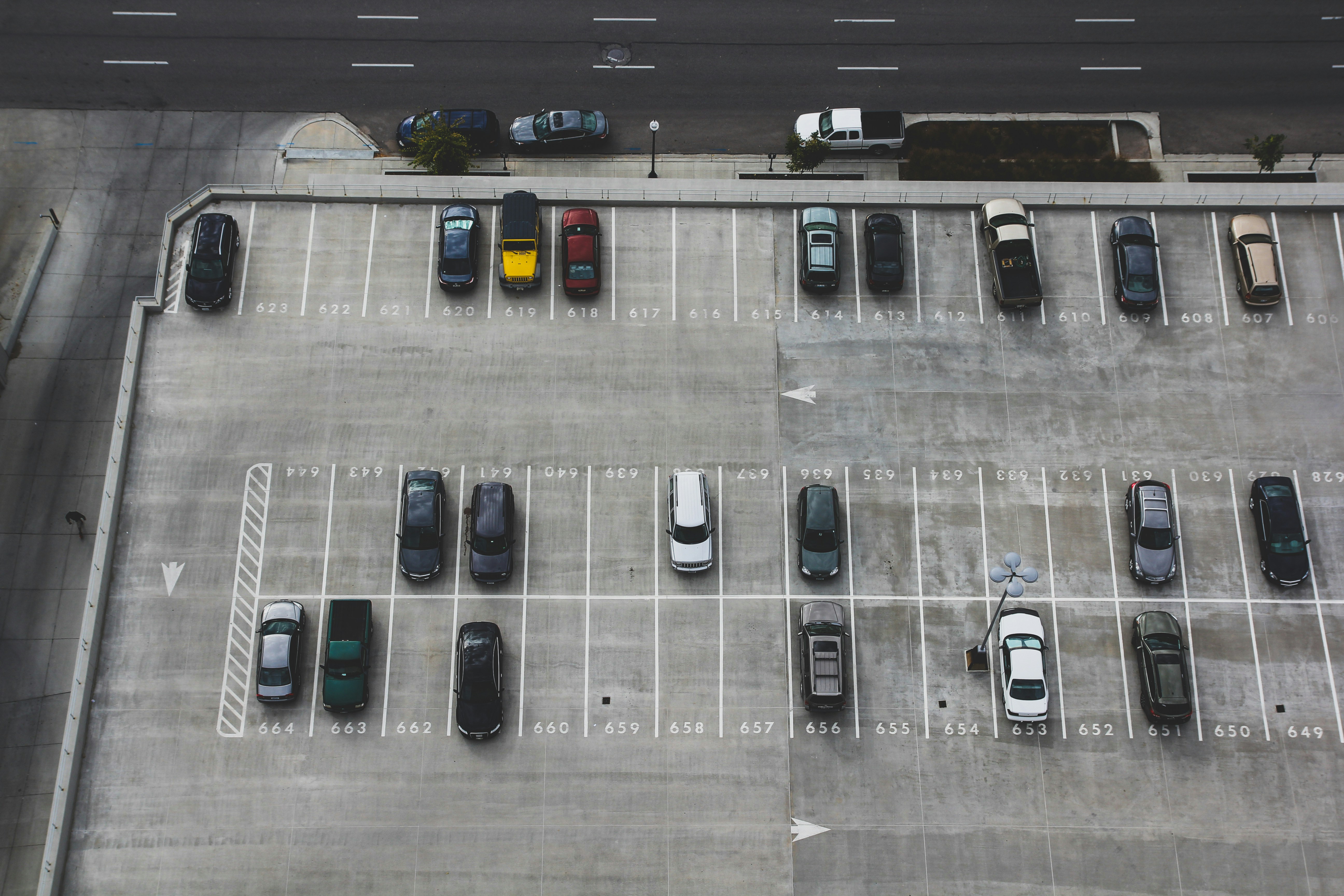 Cars in a parking lot