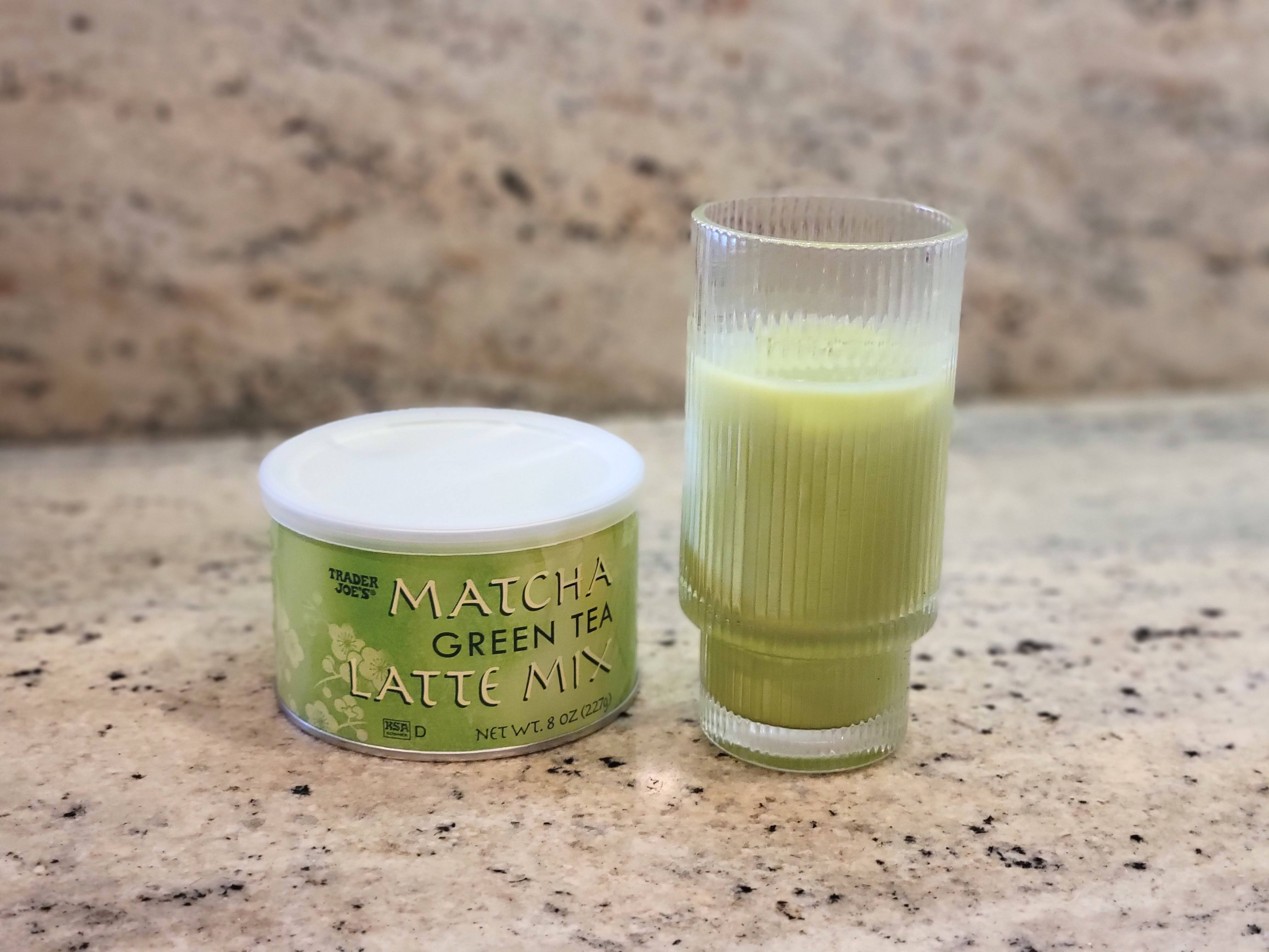 Glass of Matcha and the brand used