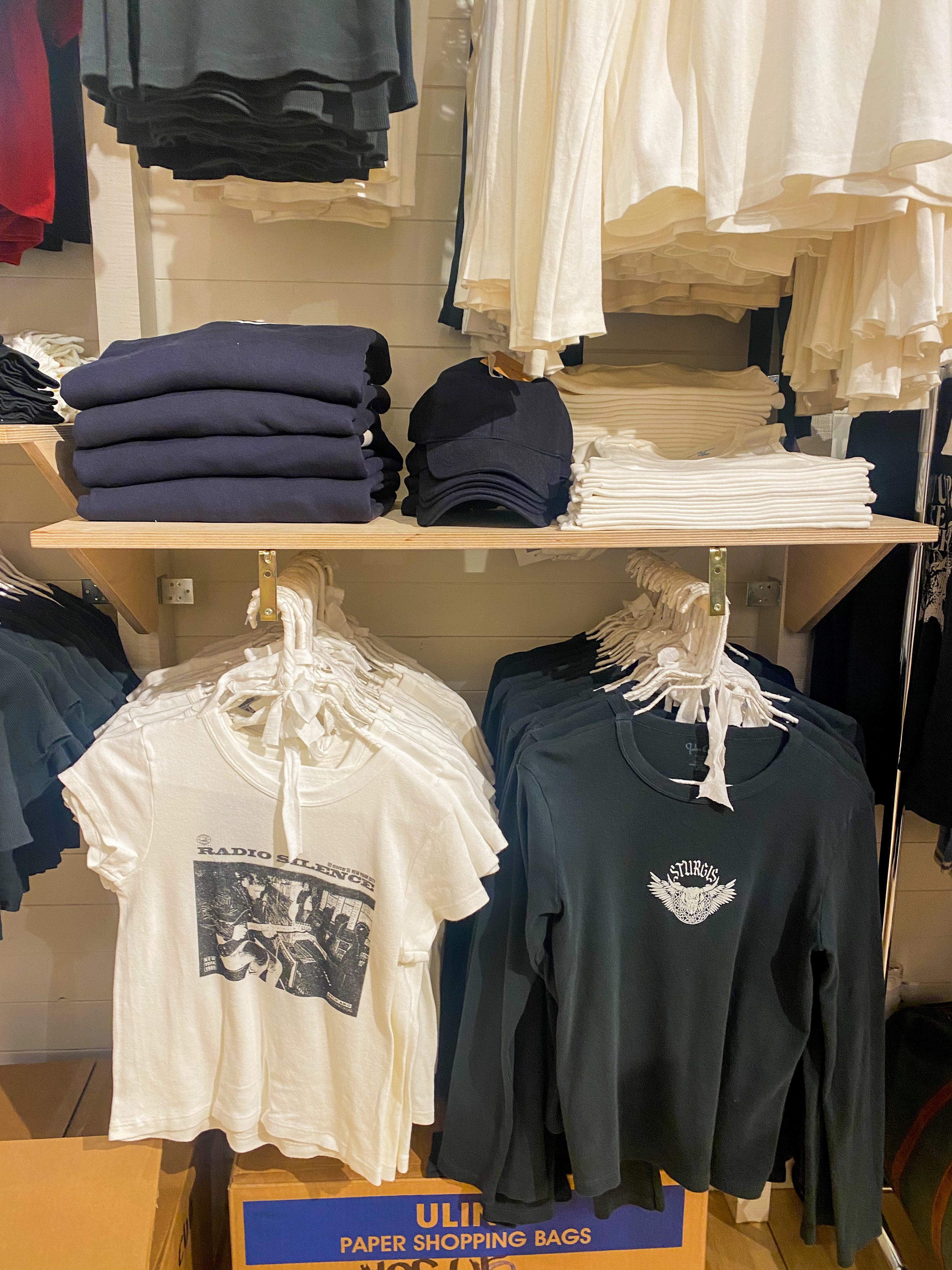 clothes hanging in Brandy Melville