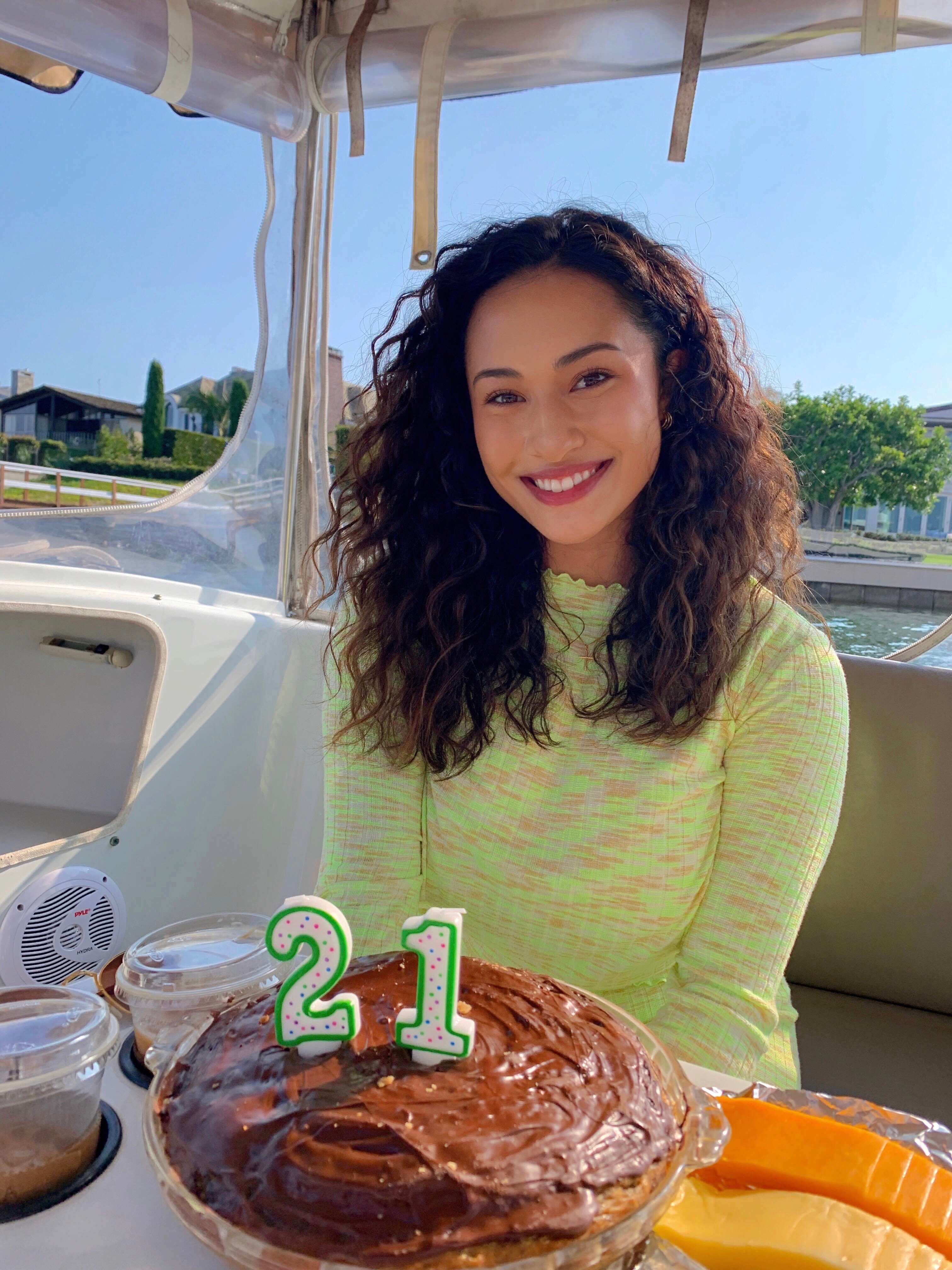 Rebecca with birthday cake