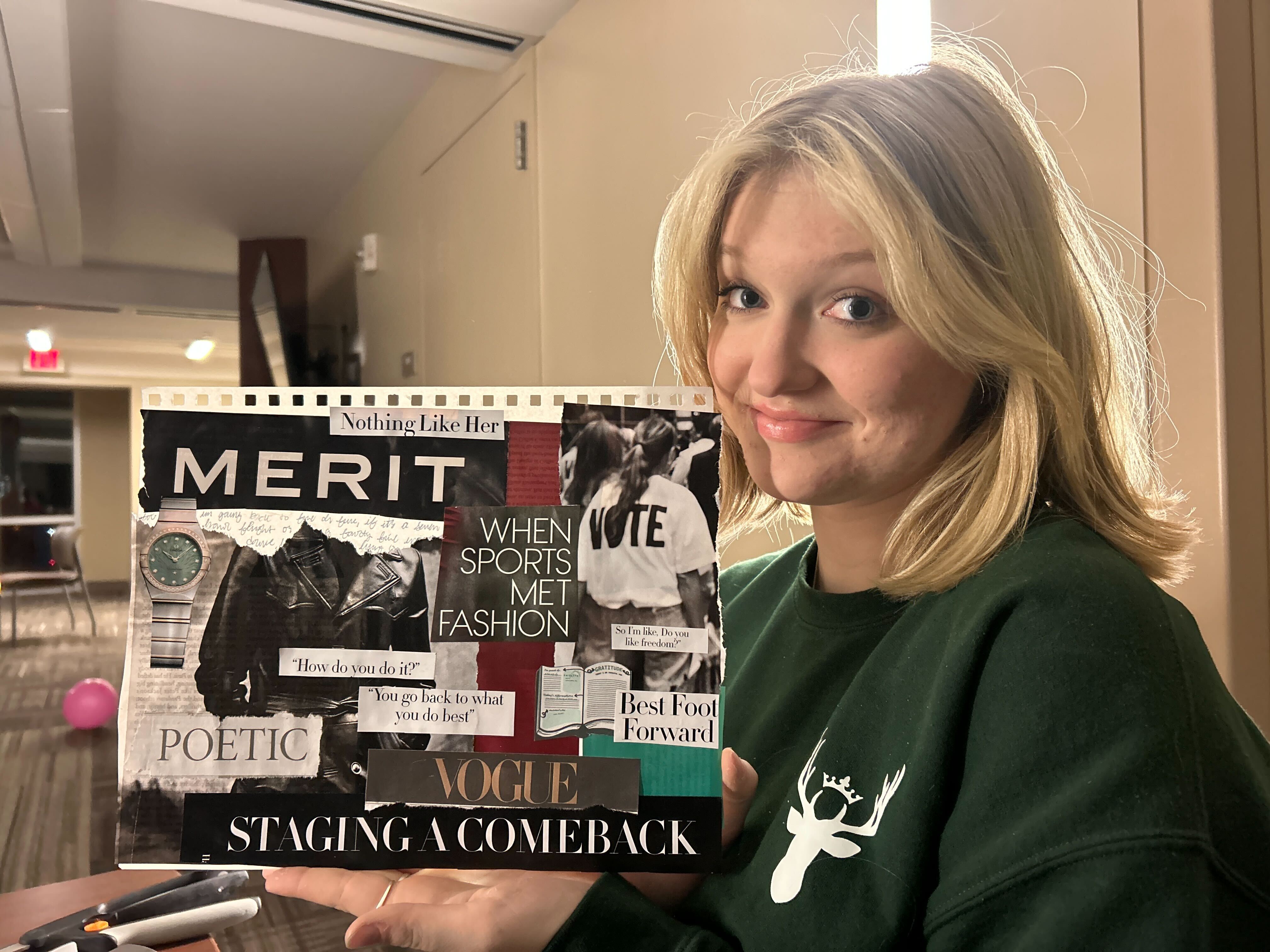 girl with her vision board