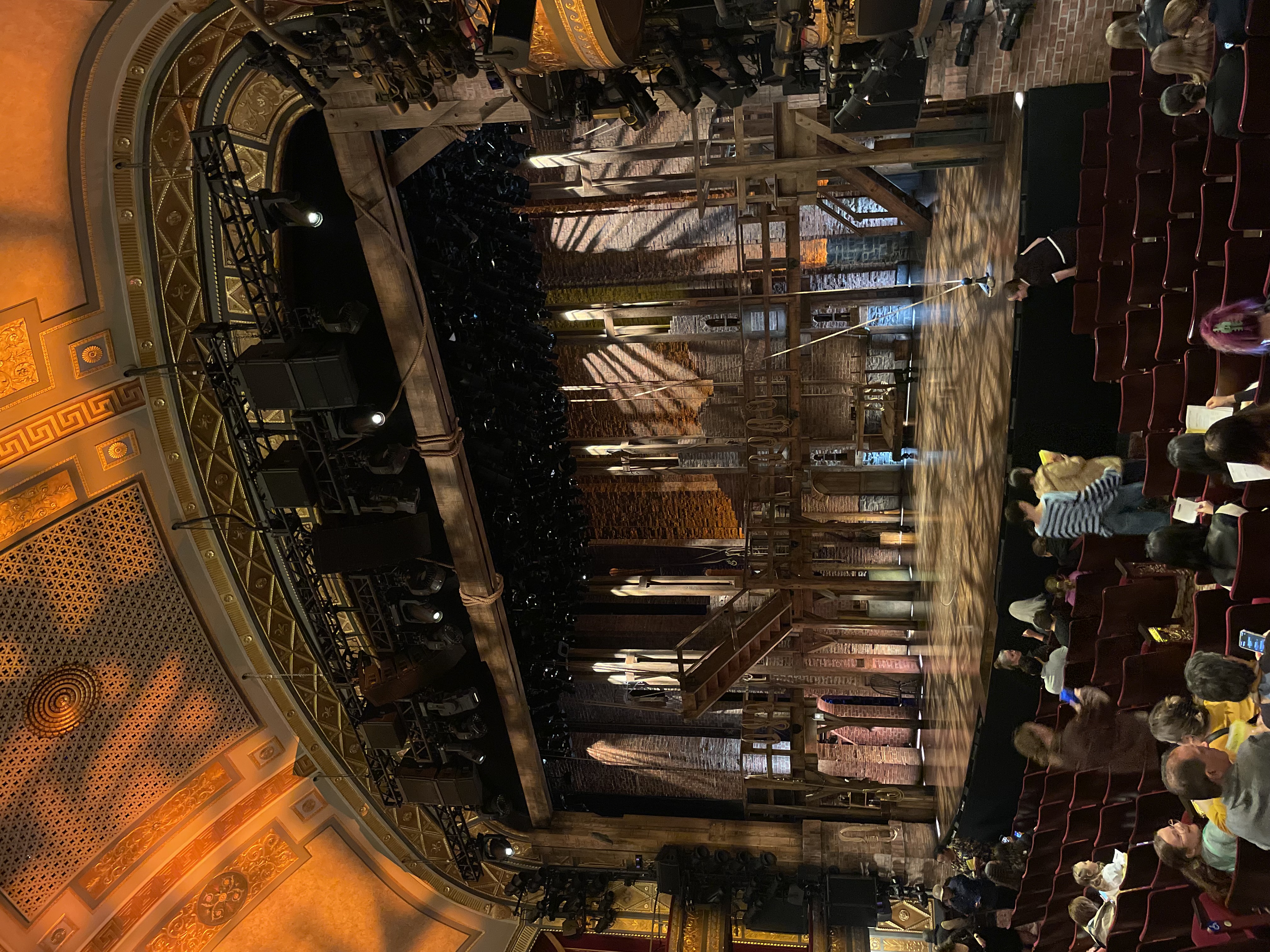 Hamilton stage inside Richard Rodgers Theatre