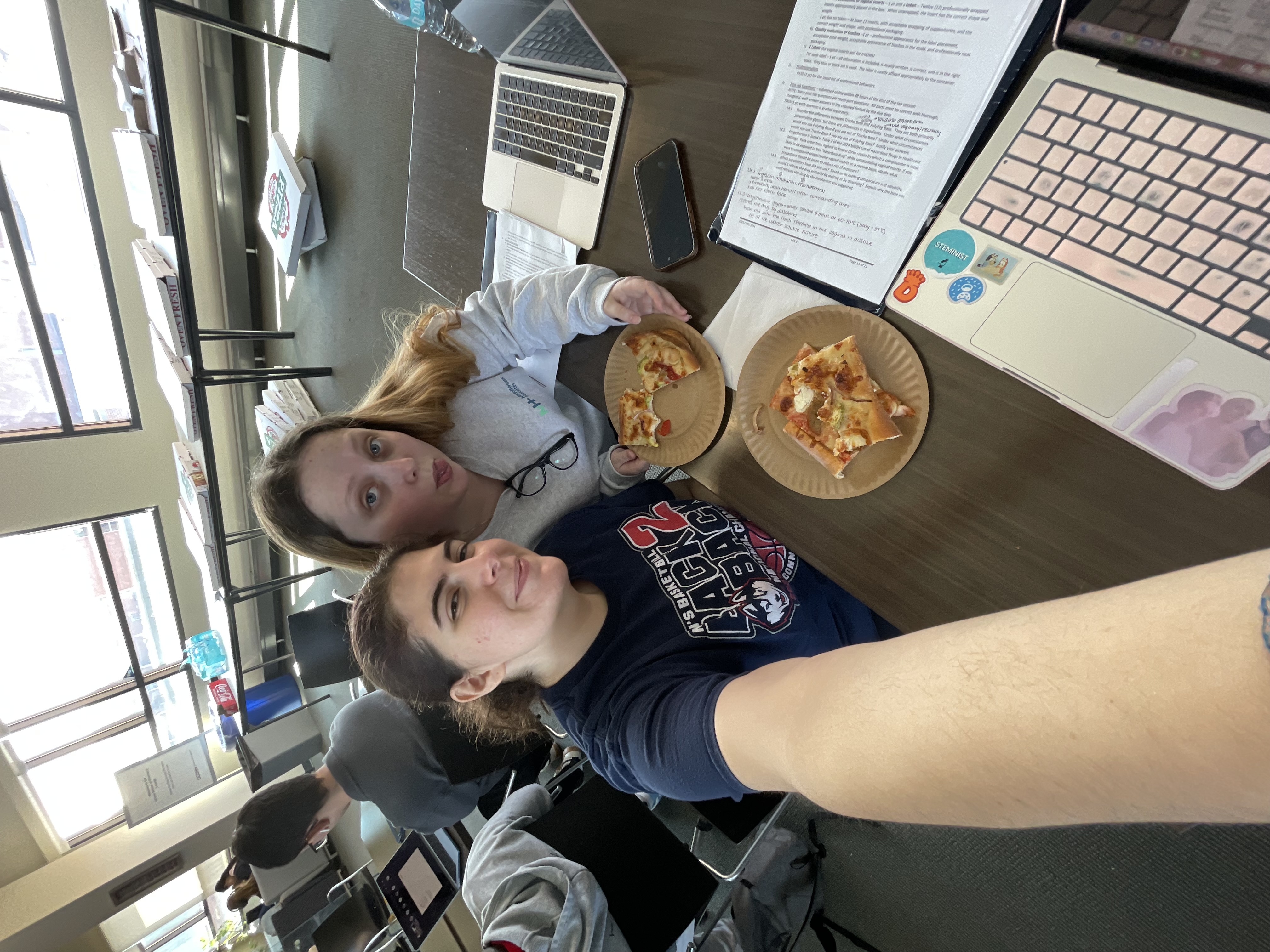 lunch and homework with friends