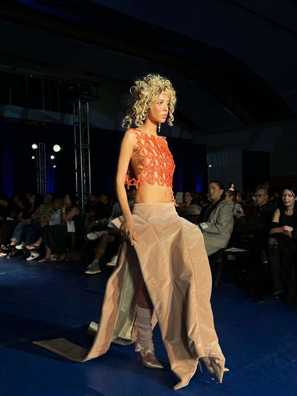Model showcases Delfina Russo\'s designs on the Mass Exodus runway.