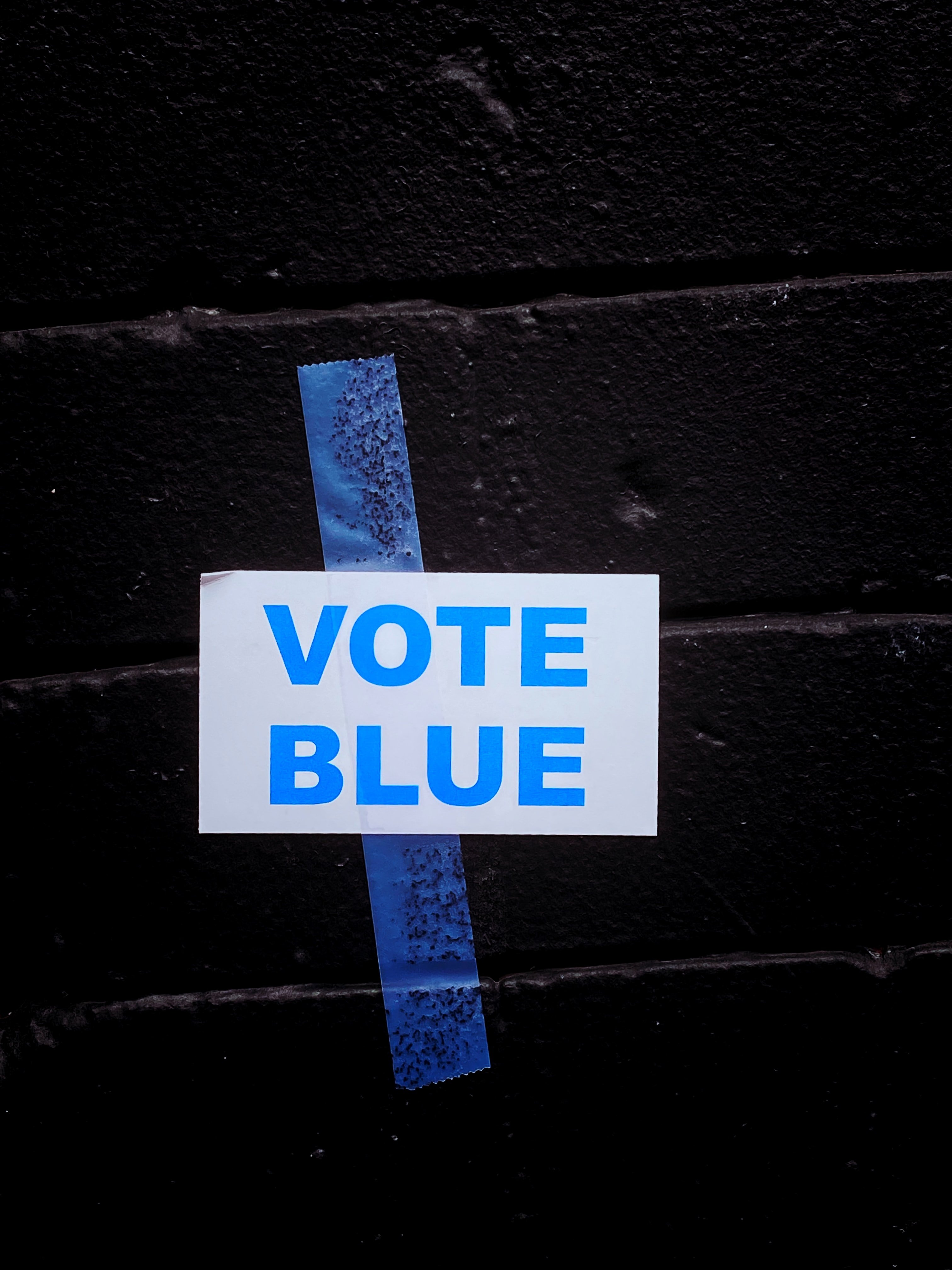 vote blue sign