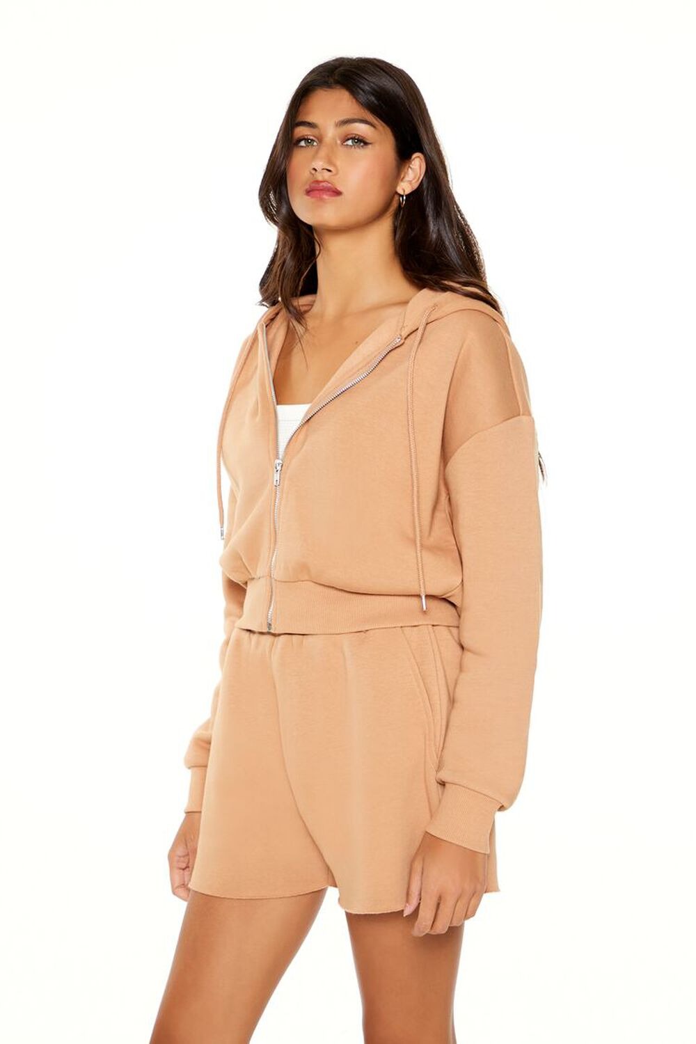 Forever 21 Basic Fleece Zip-Up Hoodie