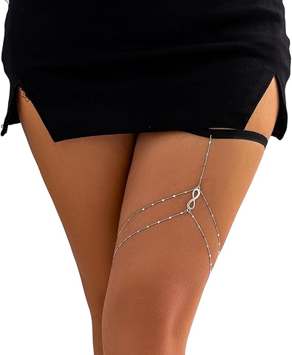 silver infinity thigh chain