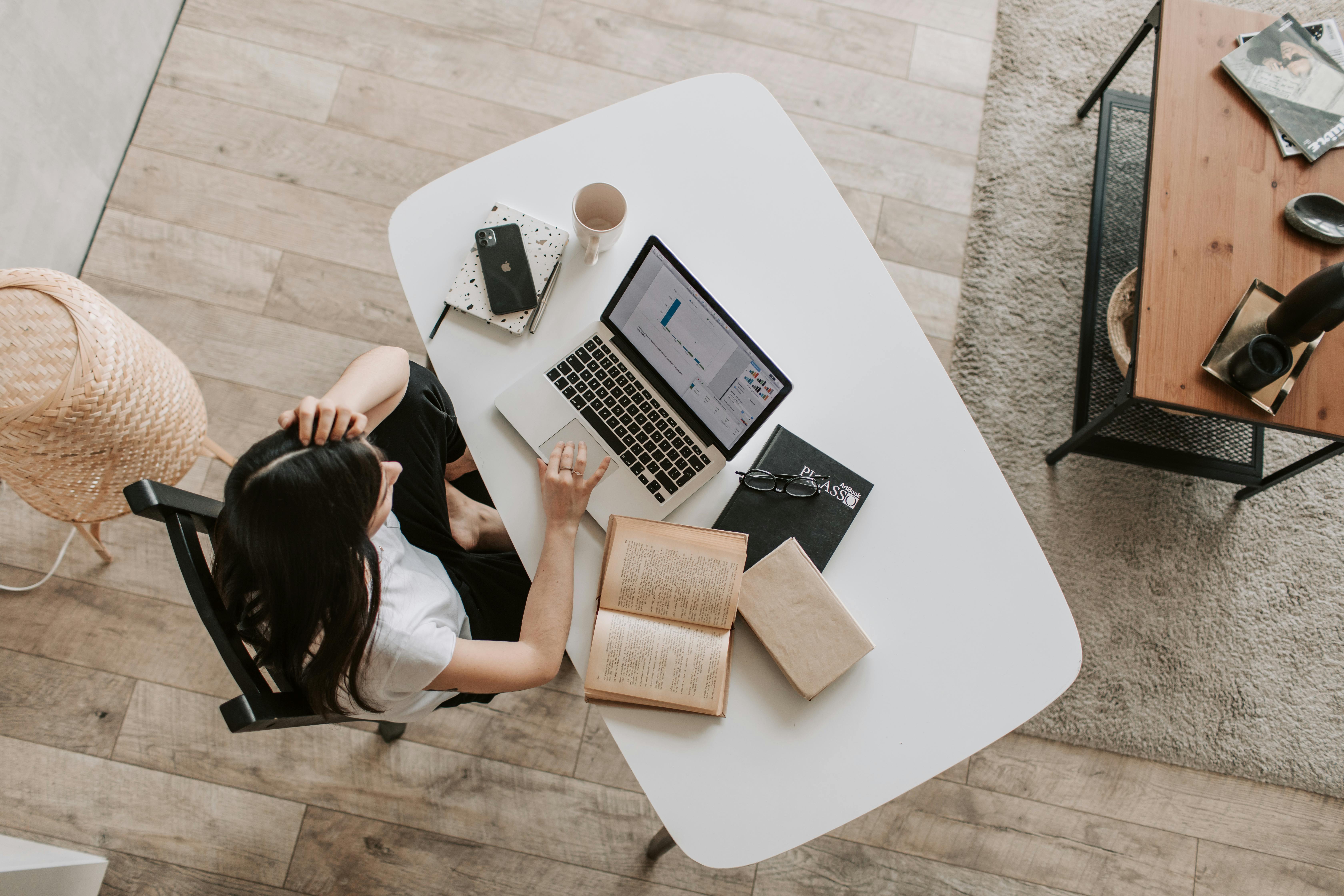woman working at desk