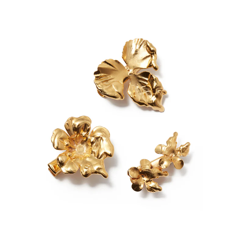 gold flower hair charms