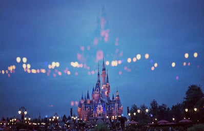 Disney castle at theme park
