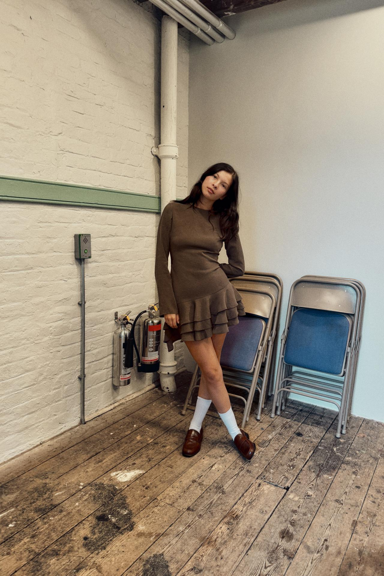 Zara Flowy Ruffled Mini Dress