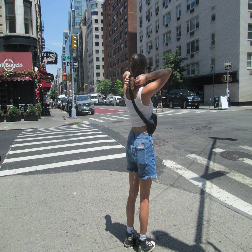 Photo of me on a street corner in NYC.