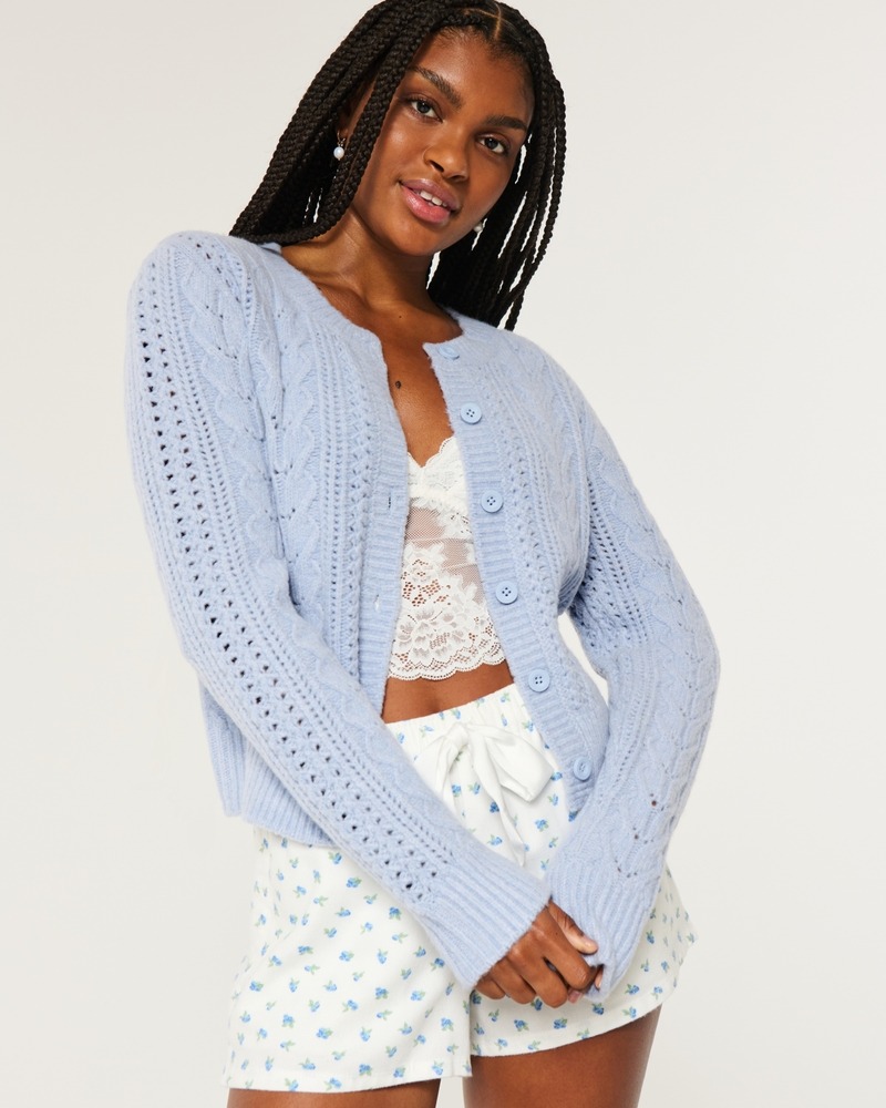 Hollister Comfy Cloud Cable-Knit Cardigan