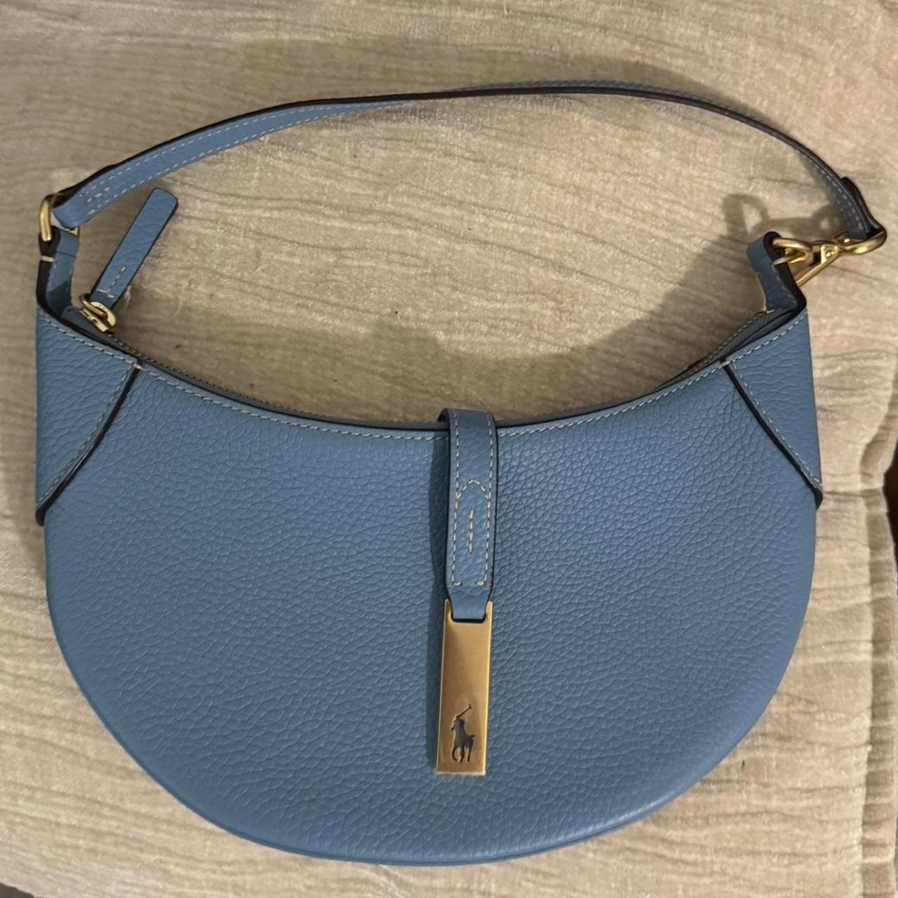 depop blue polo id bag