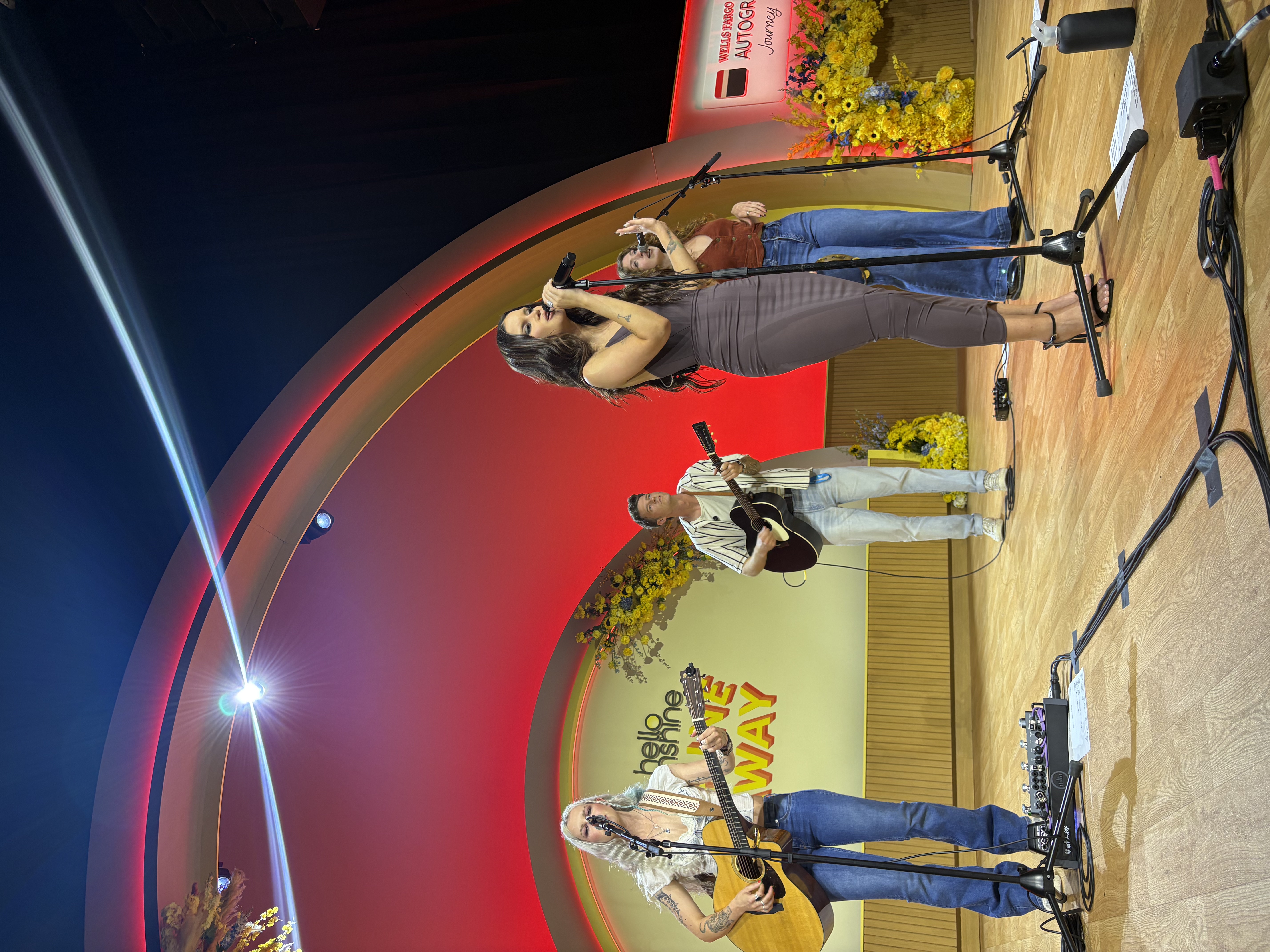 Maren Morris performing at Universal Studios for Hello Sunshine\'s Shine Away event