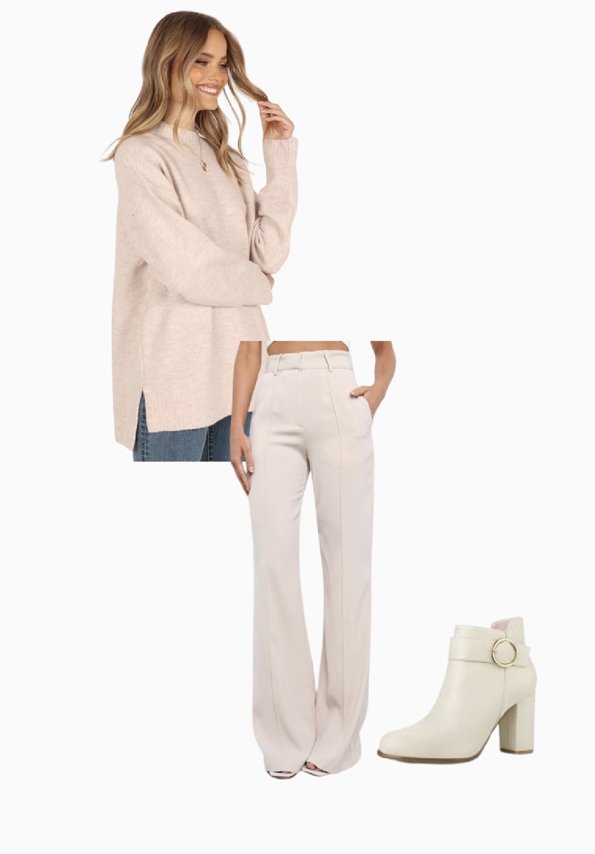 Allegra K Boots outfit collage