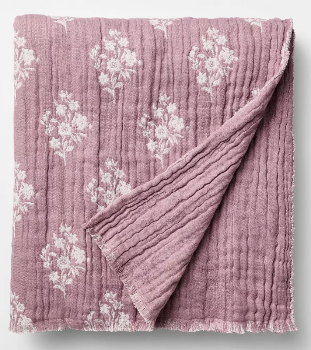 Threshold Floral Block Print Jacquard Throw