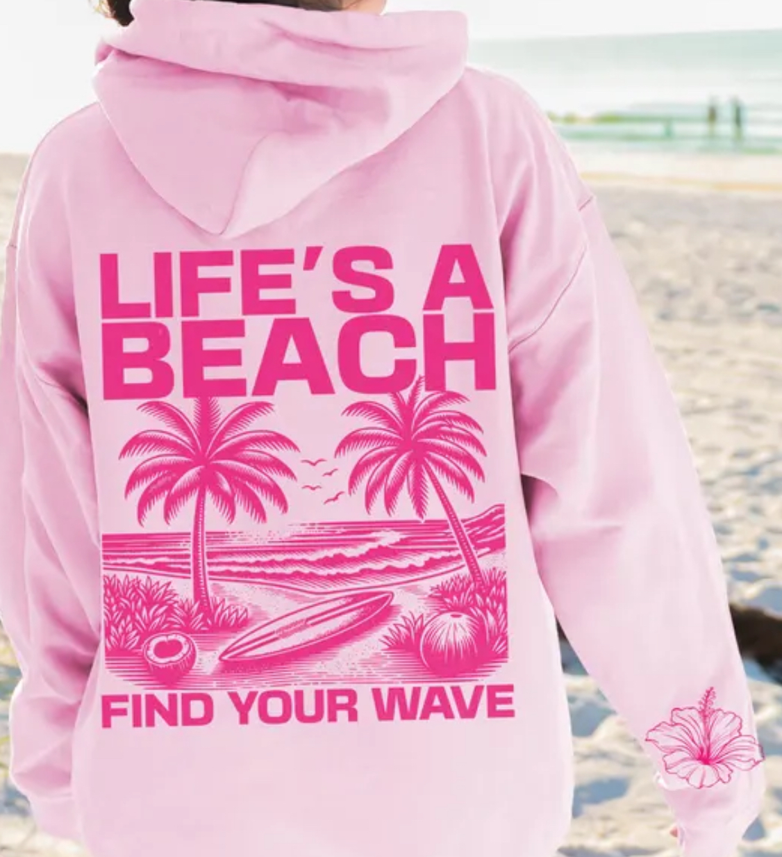 LoomAndLattice Oversized Beach Hoodie Pink