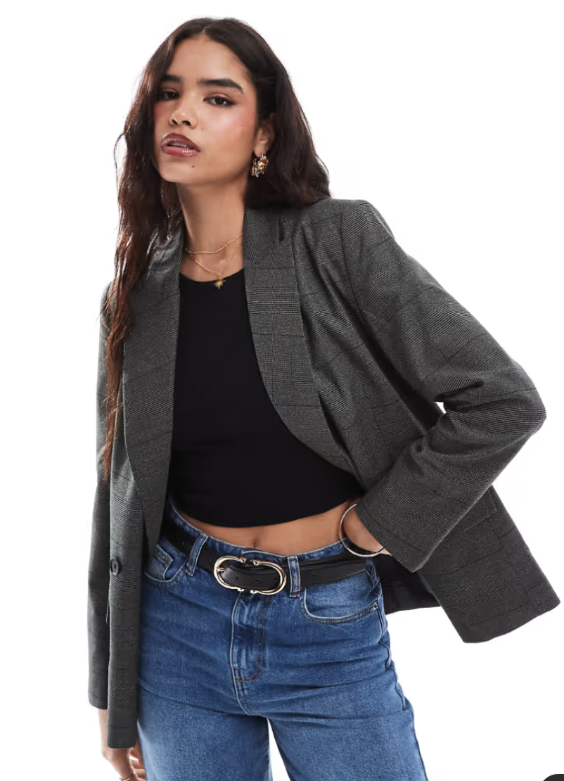 ASOS double-breasted check blazer