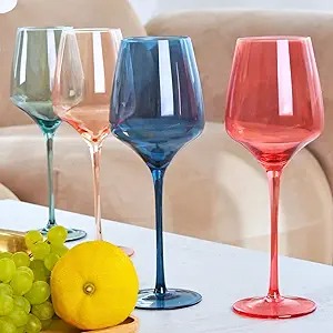 Lidy Colored Wine Glass Set