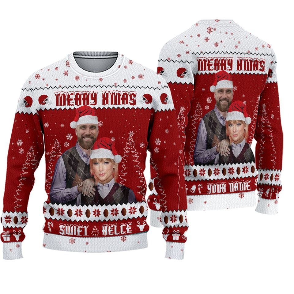 Taylor Swift Travis Kelce Ugly Christmas Sweater
