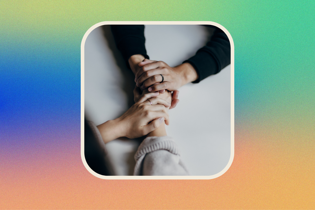 hands holding support