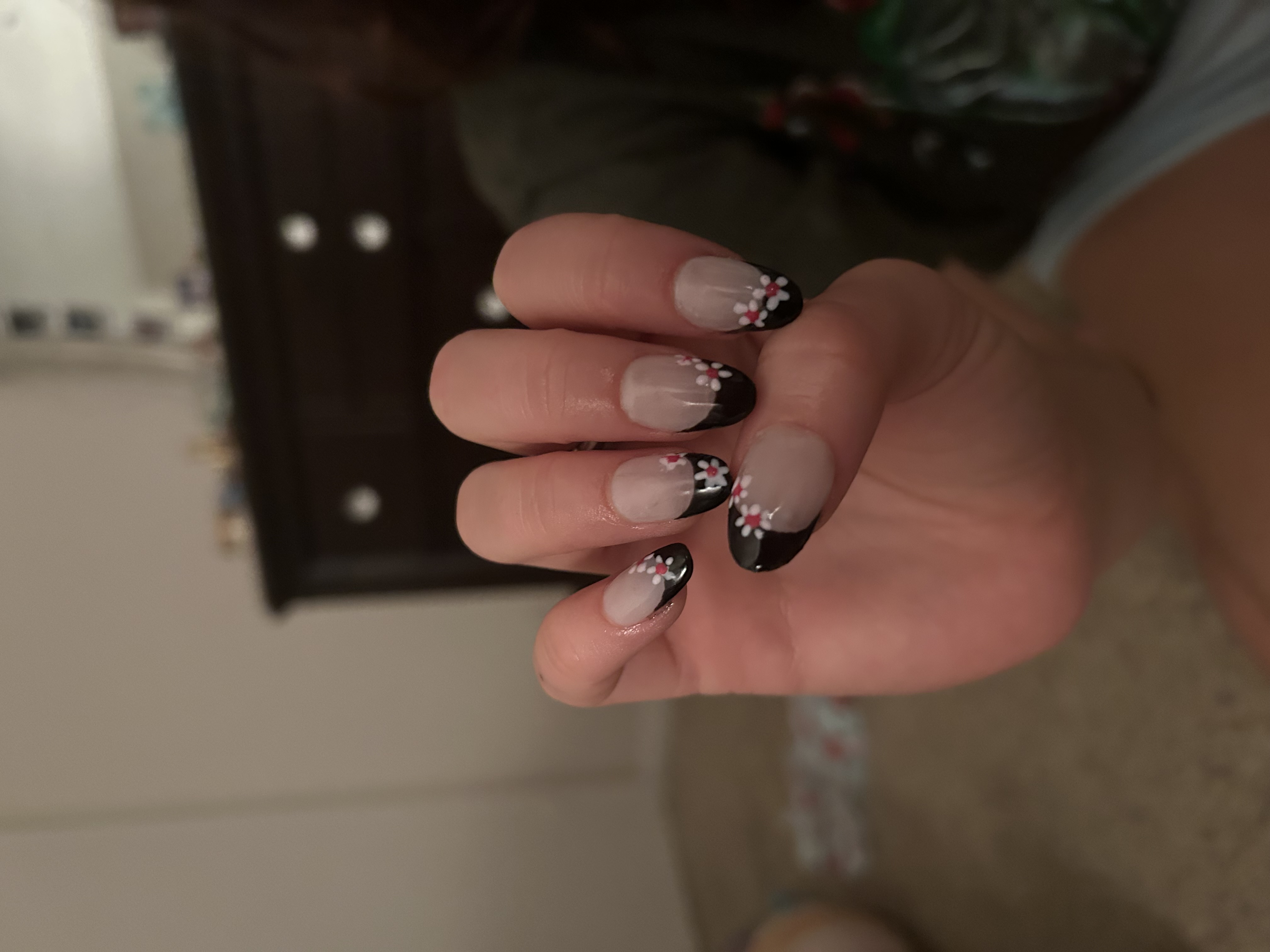 Gel manicure on hands