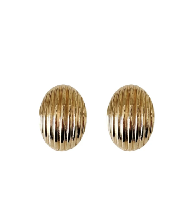Gold Oval Earrings