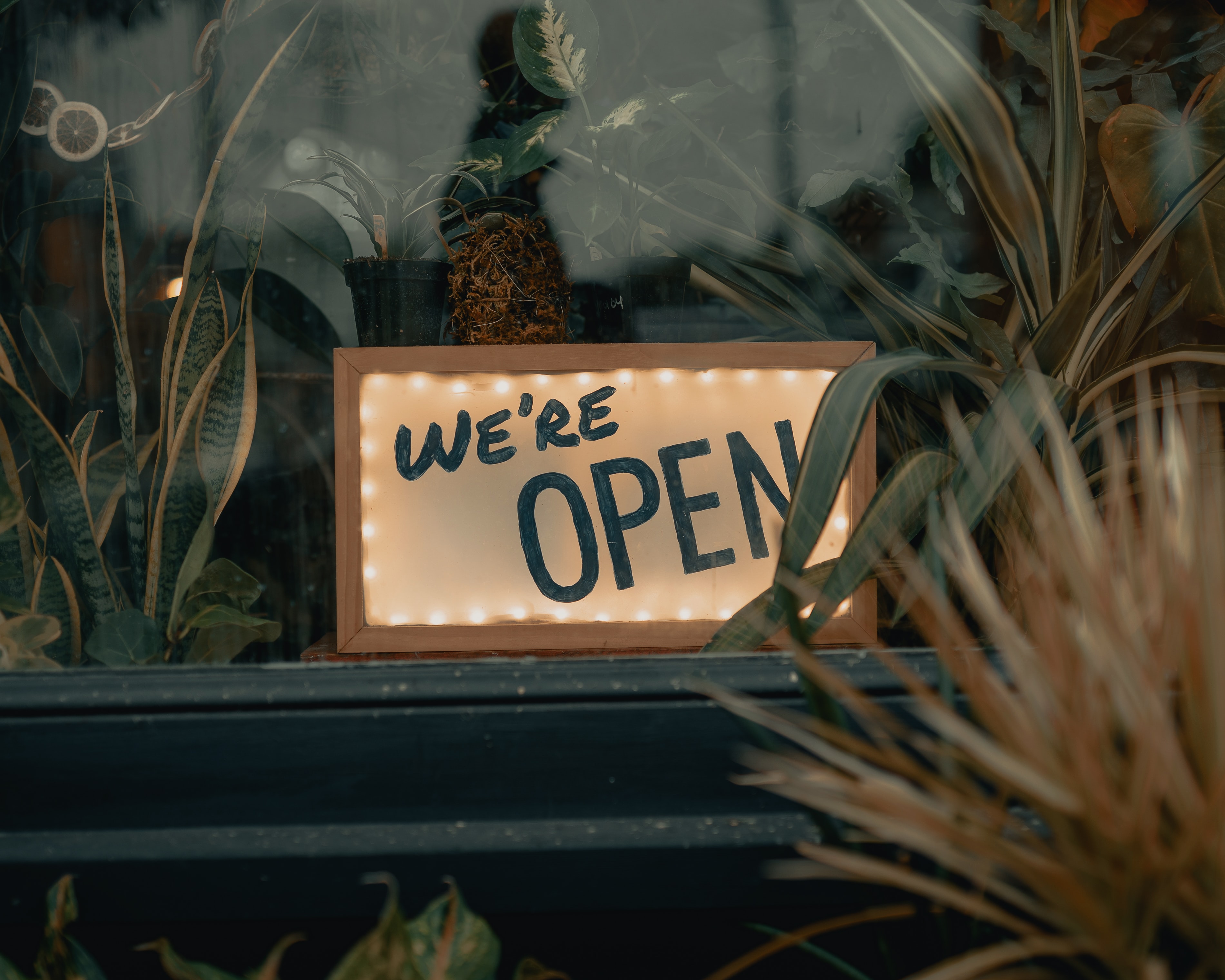 We\'re open sign