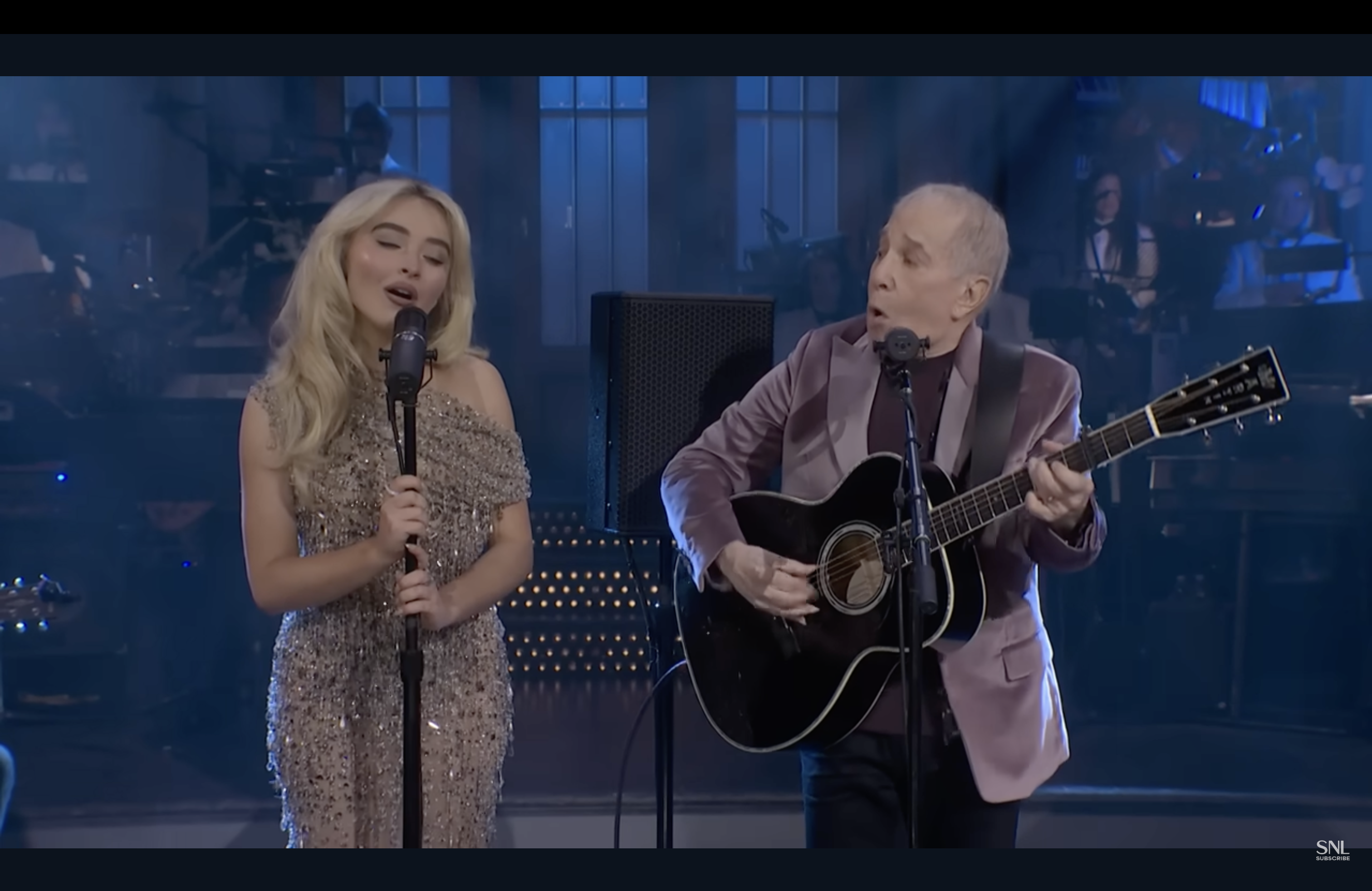 screen grab from sabrinas performance on SNL