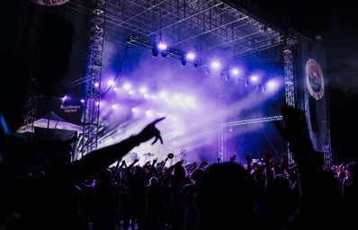 Concert with purple lights