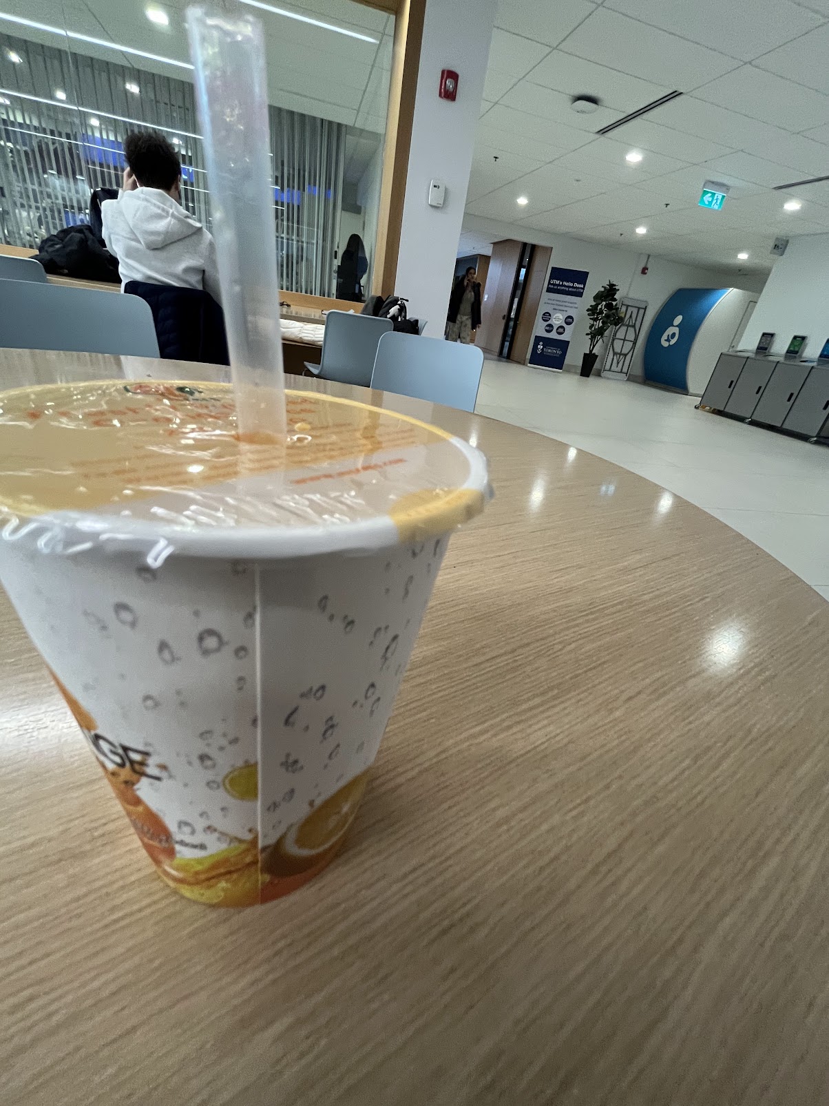 Drinking juice at utm