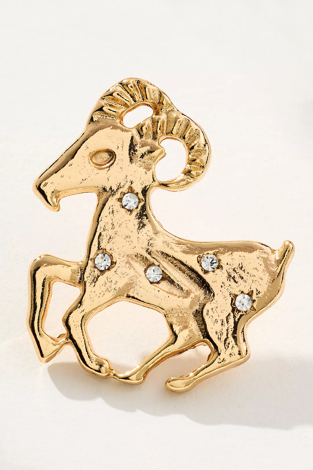 gold aires zodiac brooch