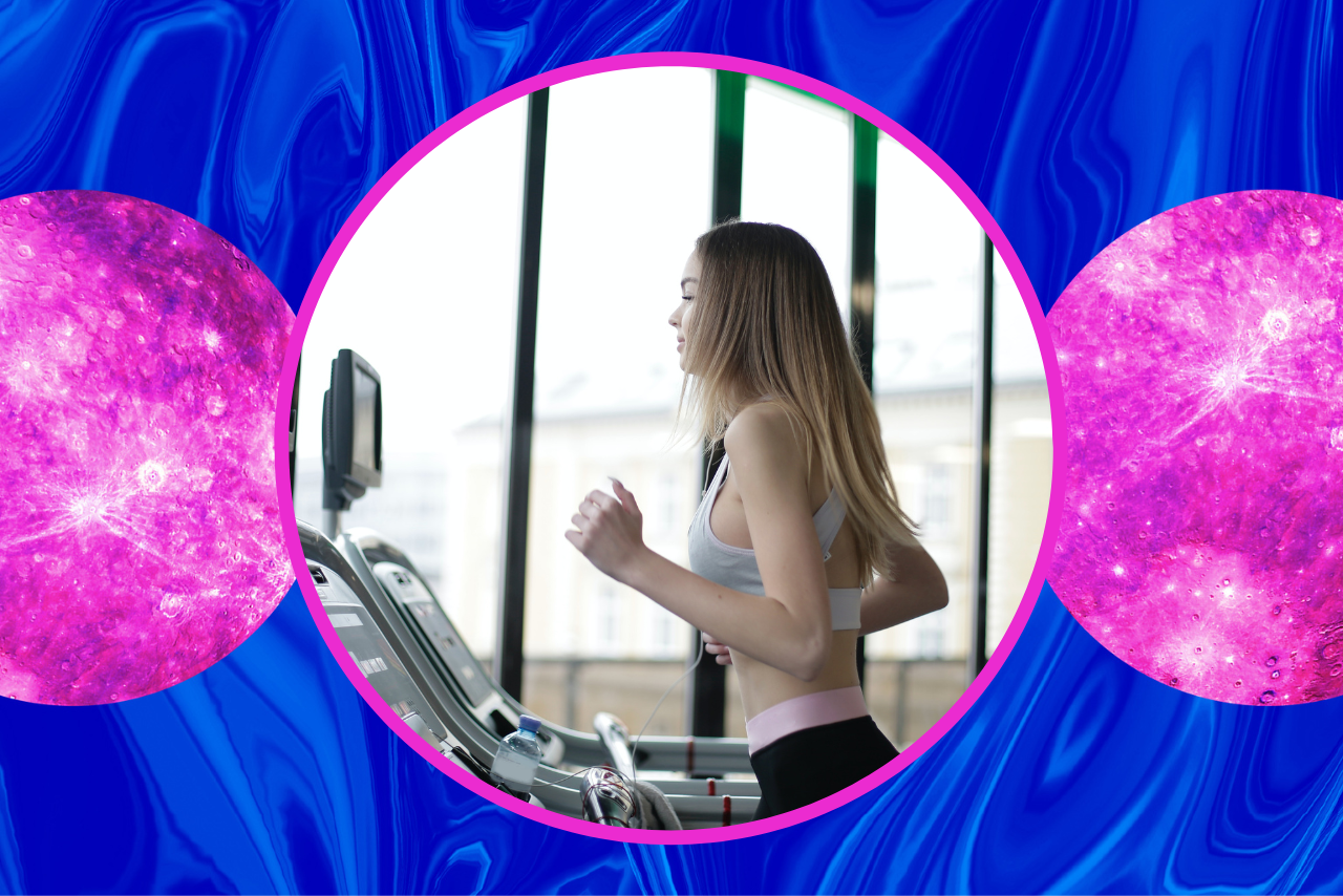 woman running on a treadmill