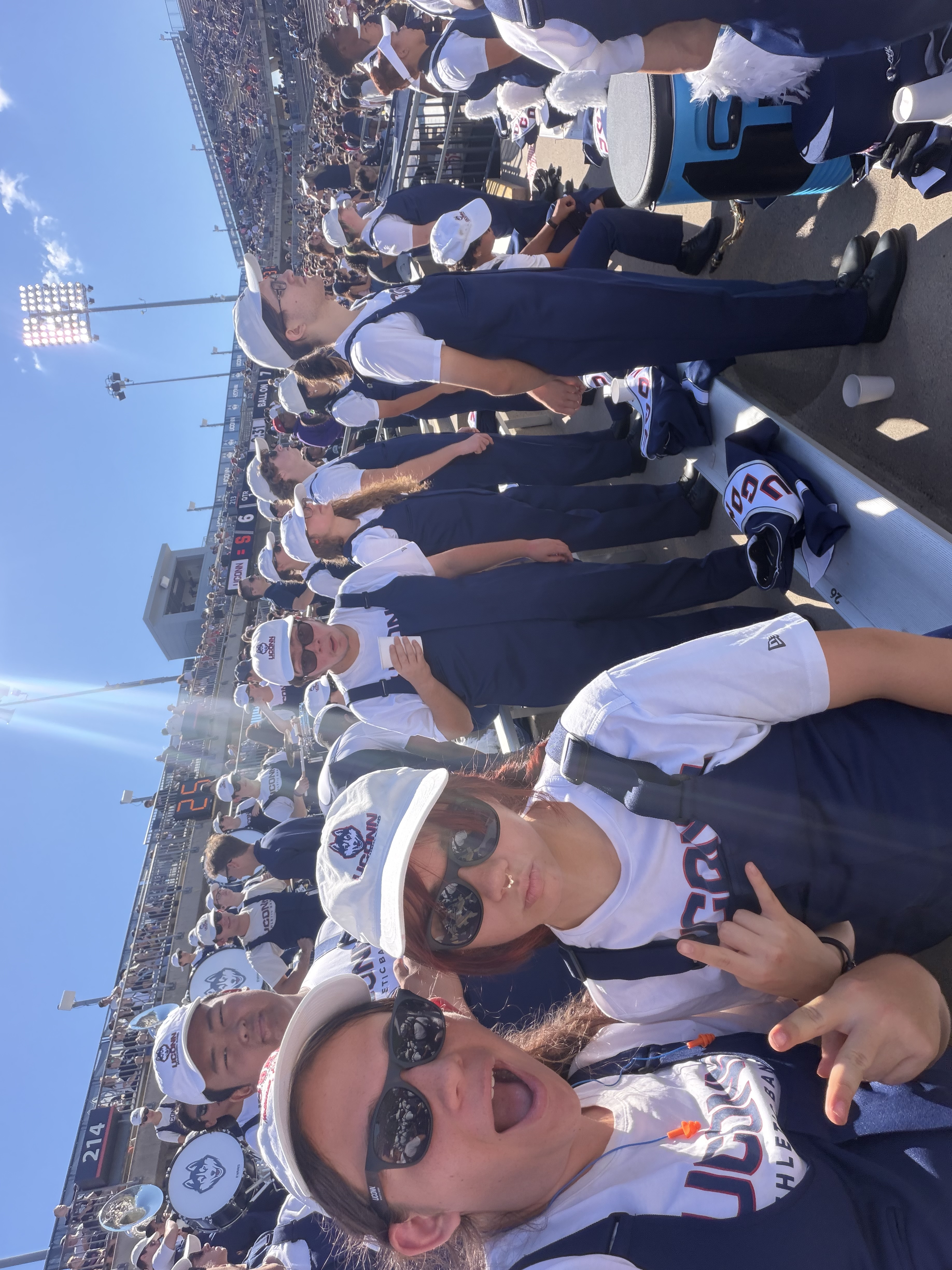 Bella and Olivia in the stands