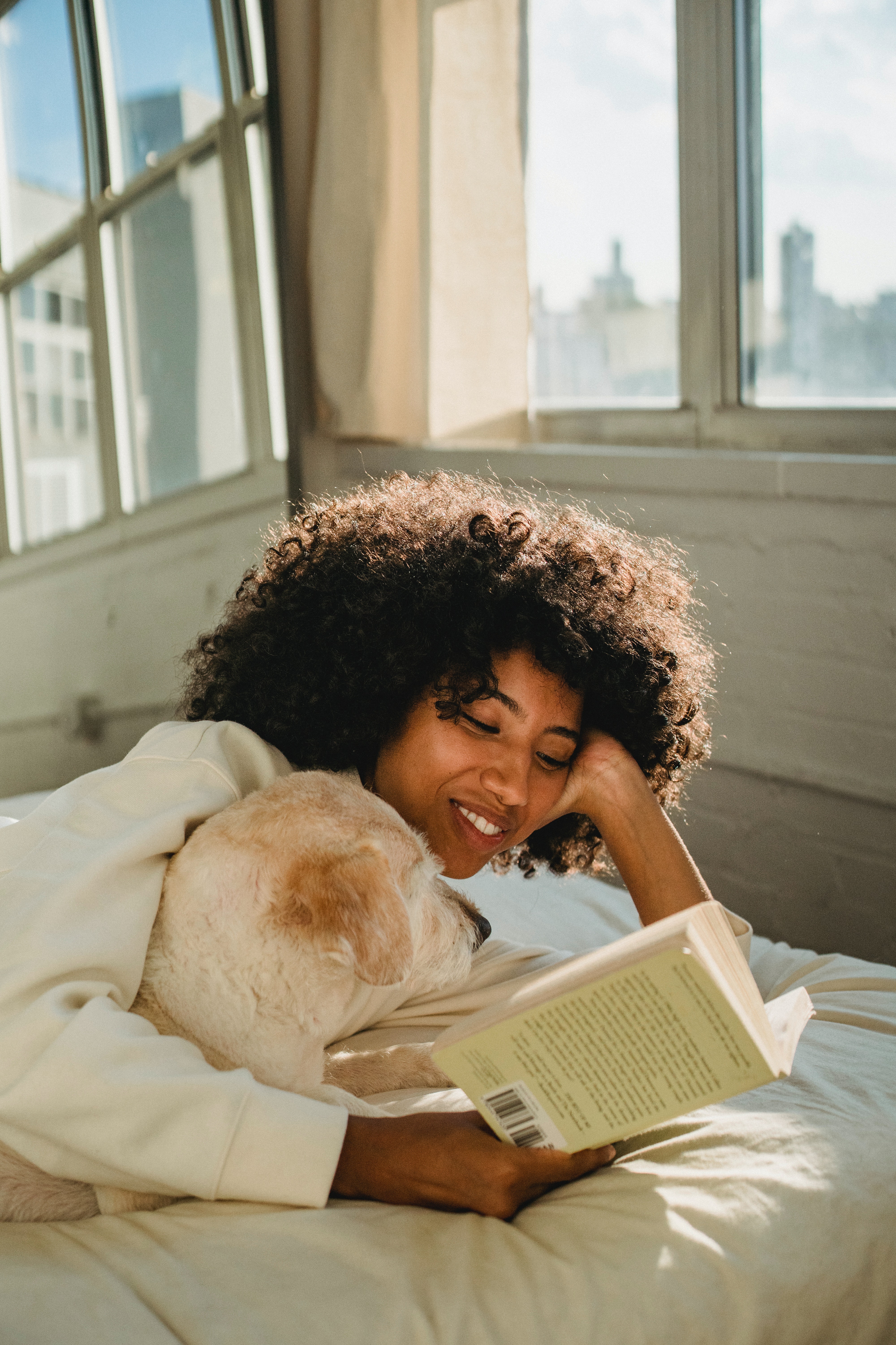 Women reading on bed