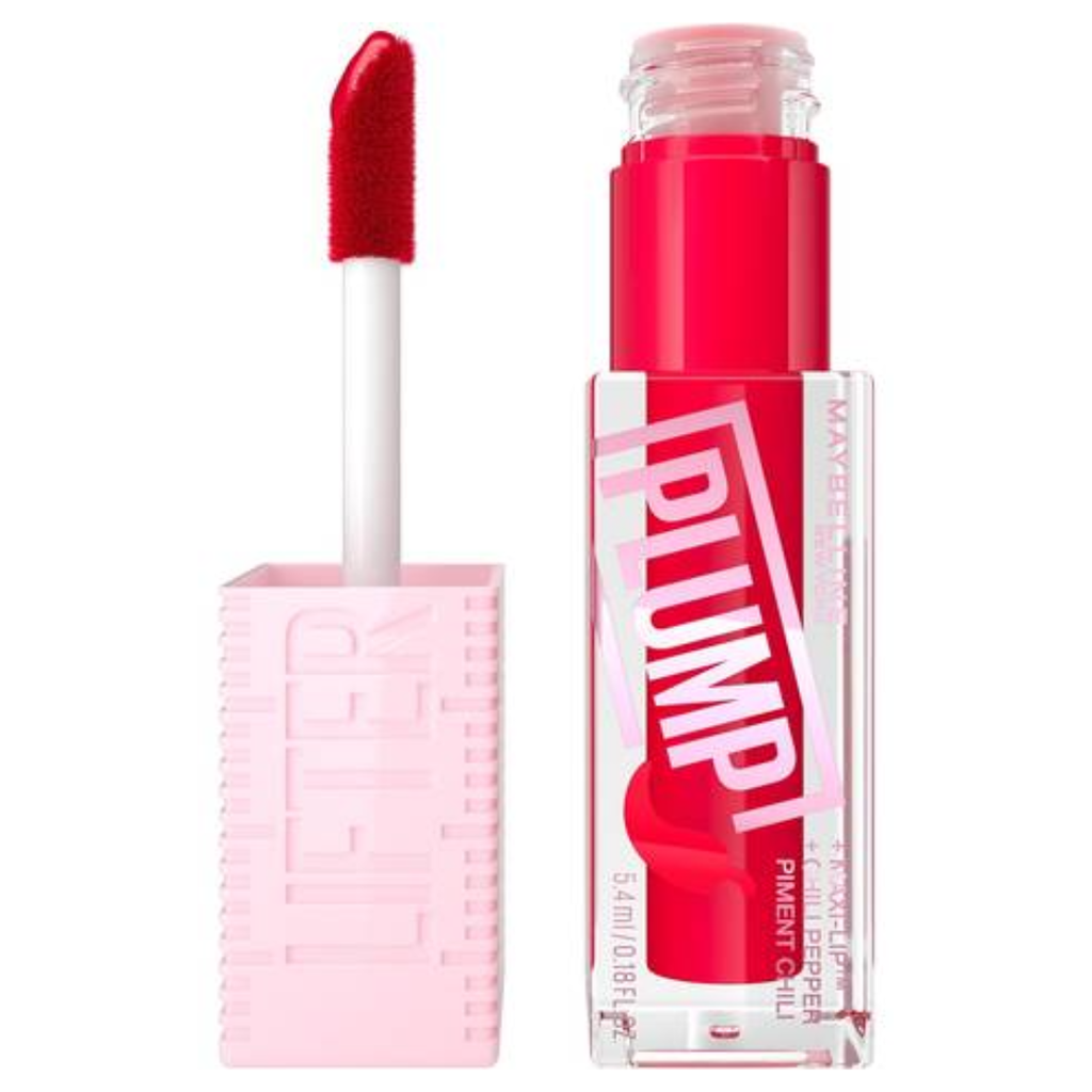 Hot pink lip gloss in a rectangular bottle