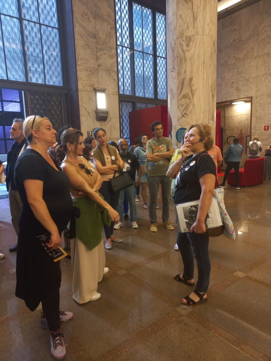 Inside picture of a citytour celebrating coffee in São Paulo.
