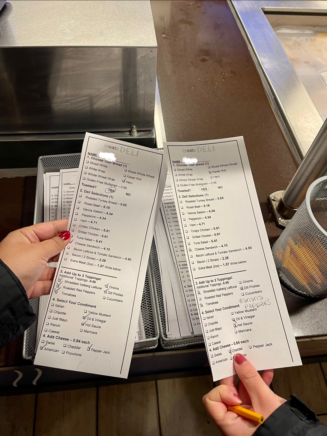 Deli Vegetarian Sandwich Orders