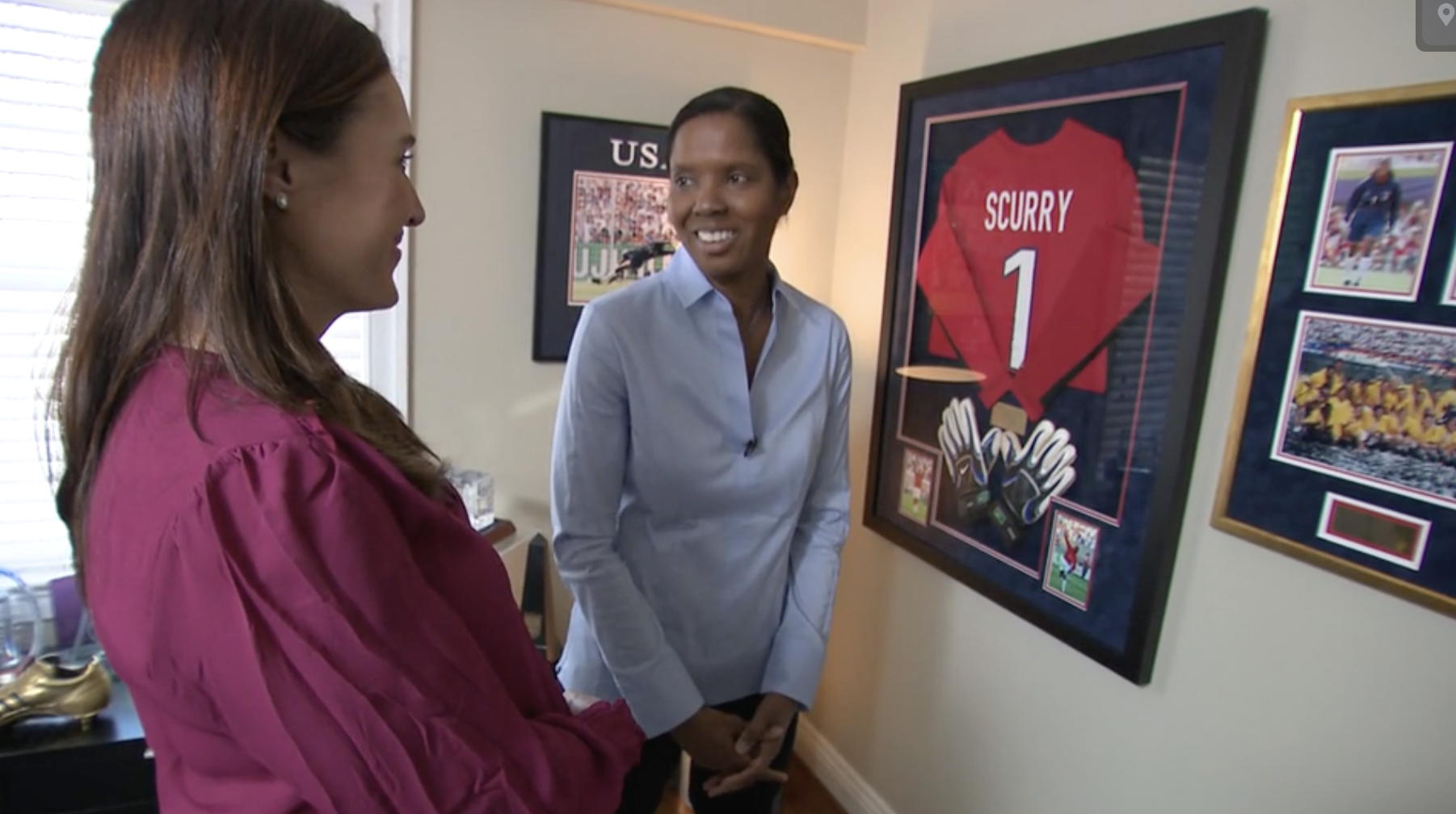 CBS News correspondant talks to Brianna Scurry.