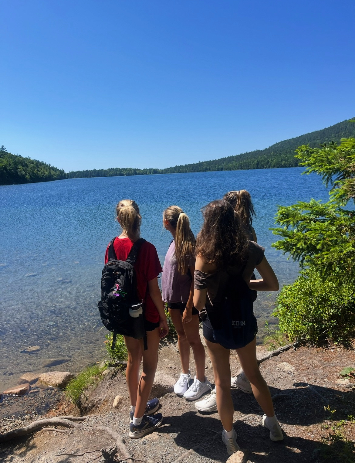 Friends hiking on vacation