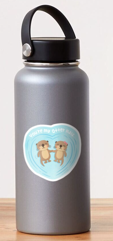 otter half valentine\'s day sticker