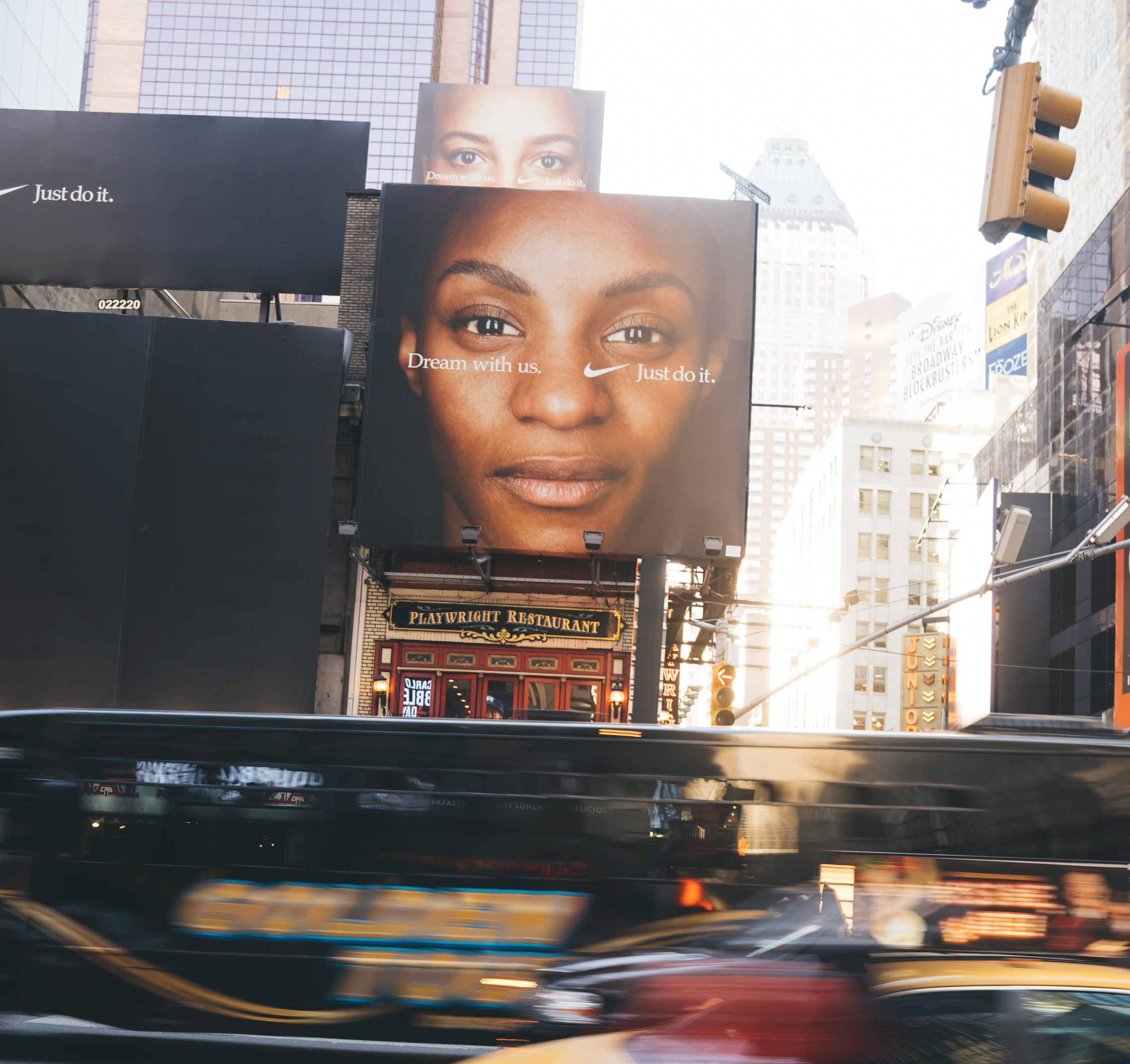 Nike billboard for USWNT in Times Square