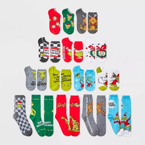grinch socks advent calendar