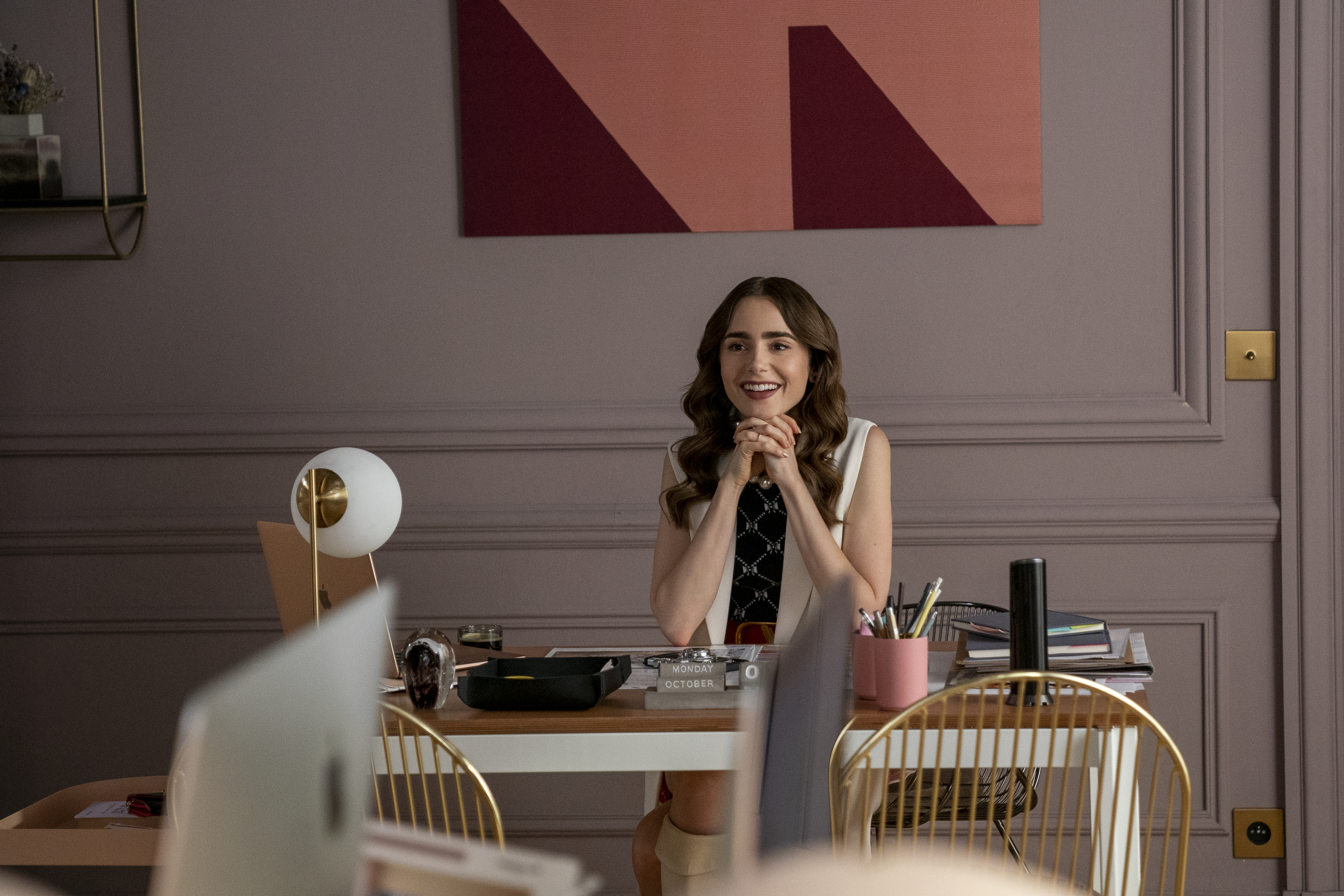 Lily Collins as Emily in episode 209 of Emily in Paris