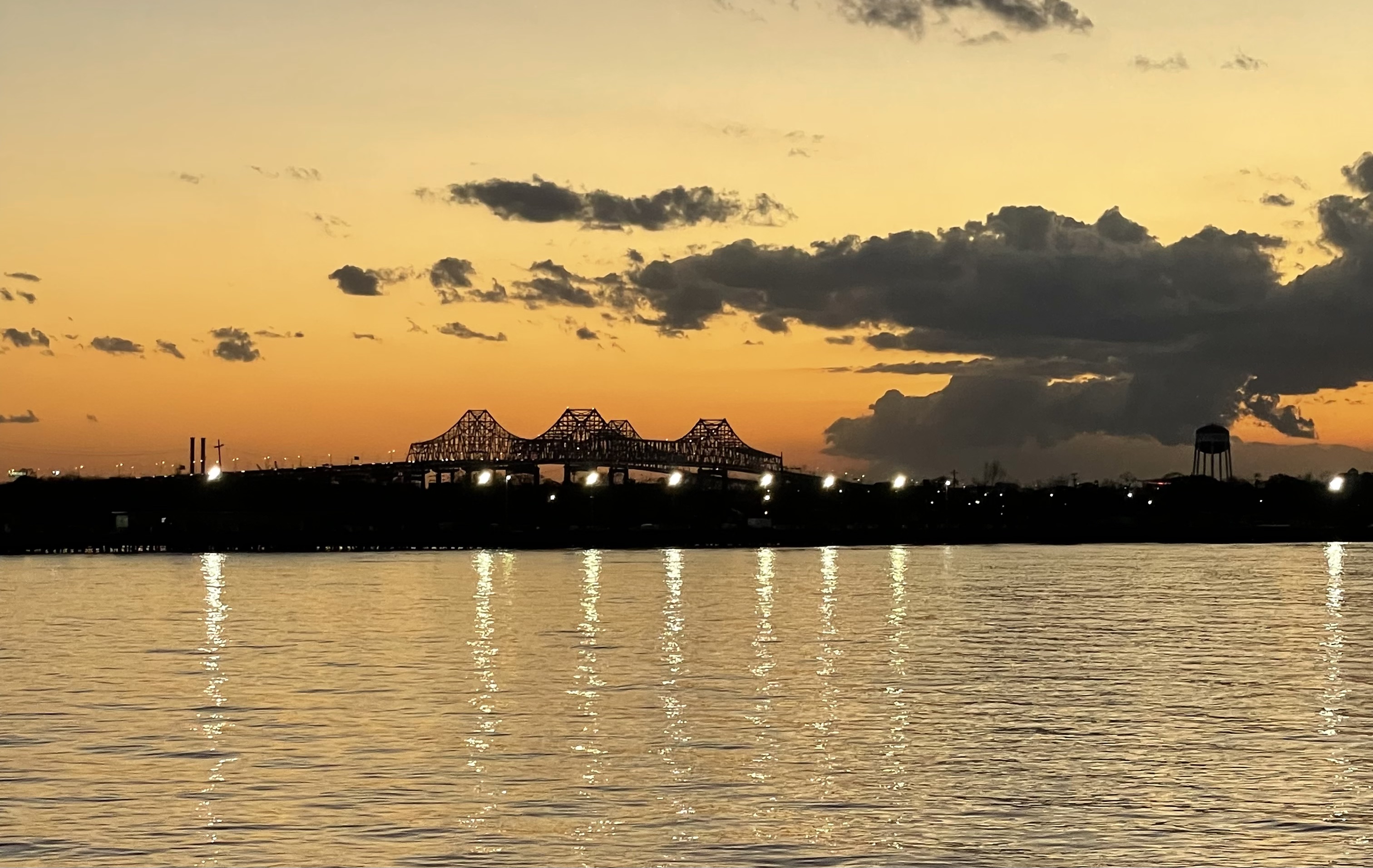New Orleans sunset from the Mississippi River